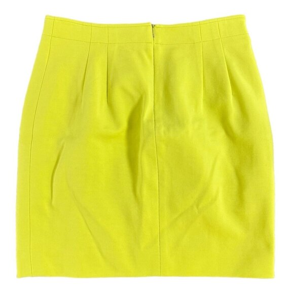 Dana Buchman Y2K Vibrant Neon Yellow‎ Straight Short Skirt Stretch Lined 12 - Picture 2 of 14